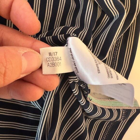 Adidas Golf Men’s Striped Polo Shirt Size 2XL Performance Activewear Blue White - Picture 7 of 10